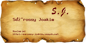 Sárossy Joakim névjegykártya